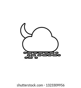 sea, cloud, moon icon. Simple thin line, outline vector element of Weather icons set for UI and UX, website or mobile application
