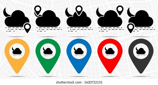 sea, cloud, moon icon. Simple glyph vector of weather set for UI and UX, website or mobile application on white background