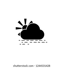 sea, cloud, sun icon. Simple glyph vector of weather set for UI and UX, website or mobile application