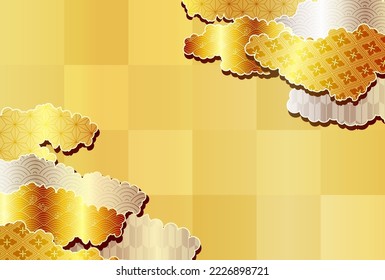 Sea of clouds Japanese pattern New Year's card background