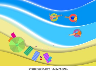La costa del mar, una playa de arena clara y cálida.