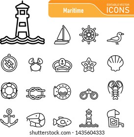 Sea & Coast - Editable Vector Icons