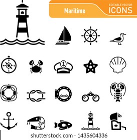 Sea & Coast - Editable Vector Icons