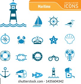 Sea & Coast - Editable Vector Icons