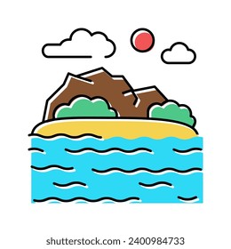 sea coast hawaii color icon vector. sea coast hawaii sign. isolated symbol illustration