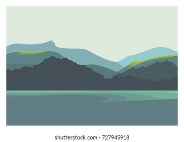 sea, coast, and mountains
