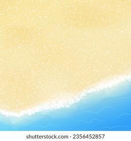 Sea coast top view. Sand beach background