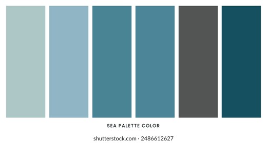 Sea color palette set vector