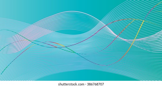 Sea colors abstract background for festivities. Colorful Wavy lines, stylized confetti. Vector Digital Illustration. For Holiday Art, Print, Web graphic design.
