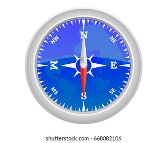 Sea Compass Heading Direction On White Stock Vector (Royalty Free ...