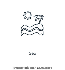 Sea concept line icon. Linear Sea concept outline symbol design. This simple element illustration can be used for web and mobile UI/UX.