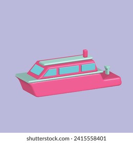 Sea ​​transportation concept. Realistic 3d object cartoon style. Vector colorful illustration. 