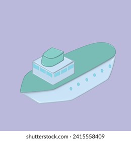 Sea ​​transportation concept. Realistic 3d object cartoon style. Vector colorful illustration. 