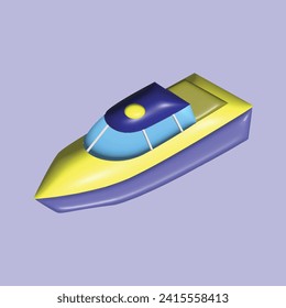 Sea ​​transportation concept. Realistic 3d object cartoon style. Vector colorful illustration. 