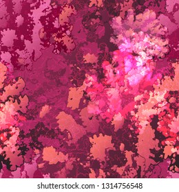 Sea coral. Color vector seamless pattern of coral.