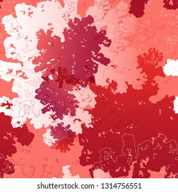 Sea coral. Color vector seamless pattern of coral.