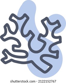 Sea coral, illustration, vector on a white background.
