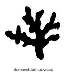 Sea coral. Mineral. Black-white set minimalistic set. Simple vector illustration on a white background.