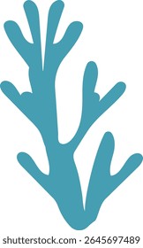 Coral marinho e algas submarinas vetor de recifes de verão. Gráfico ilustração subaquática com elementos náuticos, perfeito para projetos de férias de verão, logotipos de aquário e temas costeiros