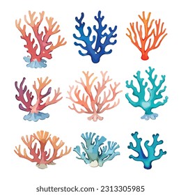 sea corals greeting decoration art design vector illustrator