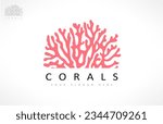 Sea corals logo. Underwater life vector.