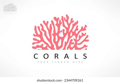 Sea corals logo. Underwater life vector.
