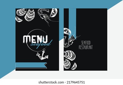 sea ​​menu cover for restaurant