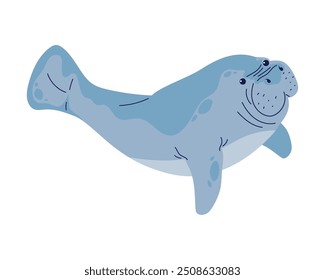 sea cow aquatic animal isolated