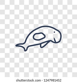 Sea cow icon. Trendy linear Sea cow logo concept on transparent background from animals  collection