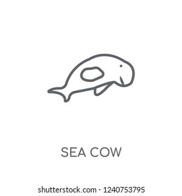 Sea cow linear icon. Modern outline Sea cow logo concept on white background from animals collection. Suitable for use on web apps, mobile apps and print media.