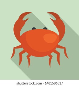 Sea crab icon. Flat illustration of sea crab vector icon for web design