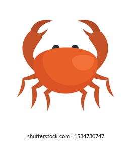 Sea crab icon. Flat illustration of sea crab vector icon for web design