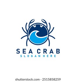 sea crab logo illustration design vector