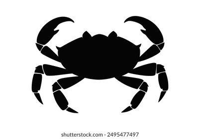 Sea Crab Silhouette black Clipart isolated on a white background