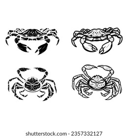 sea crab silhouette isolated on white background