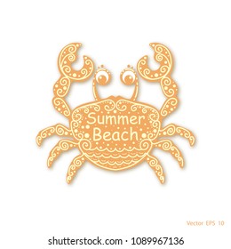 Sea crab .Summer beach