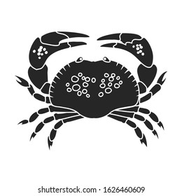 Sea crab vector icon.Black,simple vector icon isolated on white background sea crab .