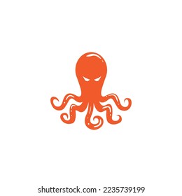 Sea creature octopus drawing. Vector