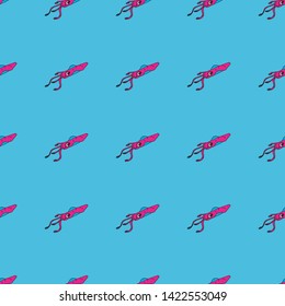 sea creature squid vector seamless pattern  