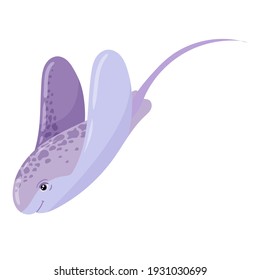 Criaturas marinas. Hermosa Stingray Eléctrica. Gran pez. criatura marina. Ilustración del vector aislada en fondo blanco