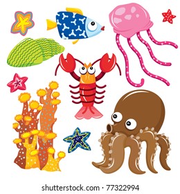 Sea Creatures Cartoon Collection