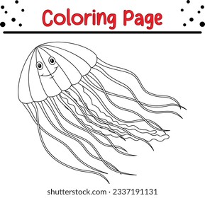  sea creatures coloring page for children. ocean animal coloring book Isolated for Kids