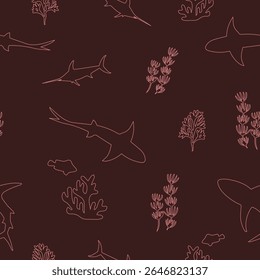 Sea creatures fabric seamless pattern. patel shades pattern. Pattern for fabric, notebook-book cover and wrapping paper, Pattern for design wallpaper and fashion prints.