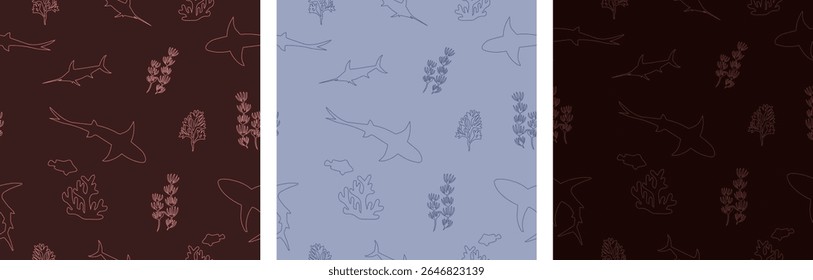 Sea creatures fabric seamless pattern. patel shades pattern. Pattern for fabric, notebook-book cover and wrapping paper, Pattern for design wallpaper and fashion prints.