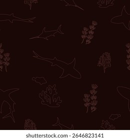 Sea creatures fabric seamless pattern. patel shades pattern. Pattern for fabric, notebook-book cover and wrapping paper, Pattern for design wallpaper and fashion prints.