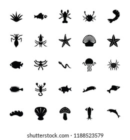 
Sea Creatures Glyph Icons Set 
