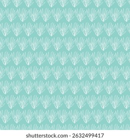 Sea Creatures Line Art Seamless Pattern. Seahorse Marine Animals Outline, Ocean Animals Background
