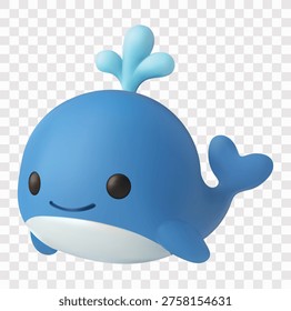 Sea Creatures and Marine Life Vector Icon Set | 3D icon set | a whale