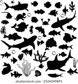 Sea Creatures Set Bundle Icons