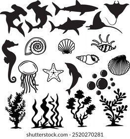 Sea Creatures Set Bundle Illustration